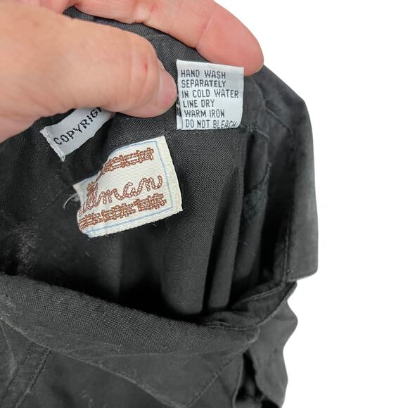 vintage women's M western braided sleeve cut out black button down - Picture 7 of 7